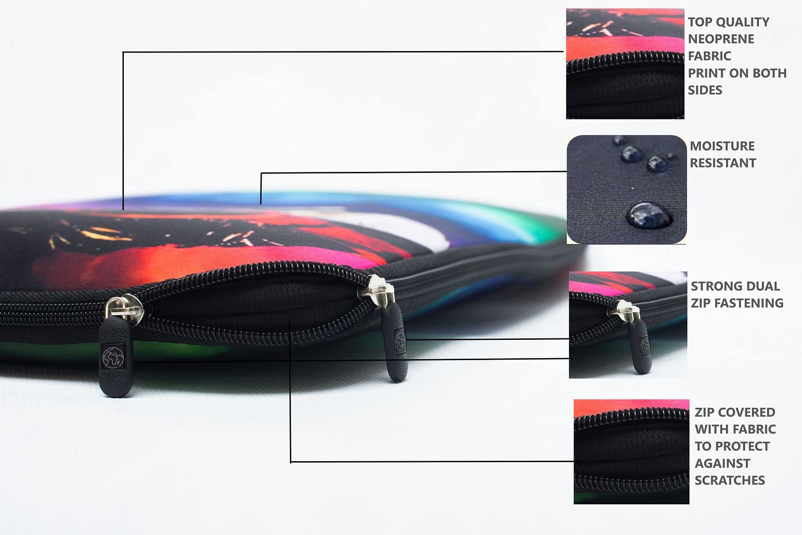 Funda Para Portátil 13-14 Pulgadas - Delgada, Impermeable, Con Cremallera, Ideal Para Viajes Y Trabajo (Morado Neón, Rosa, Leopardo)