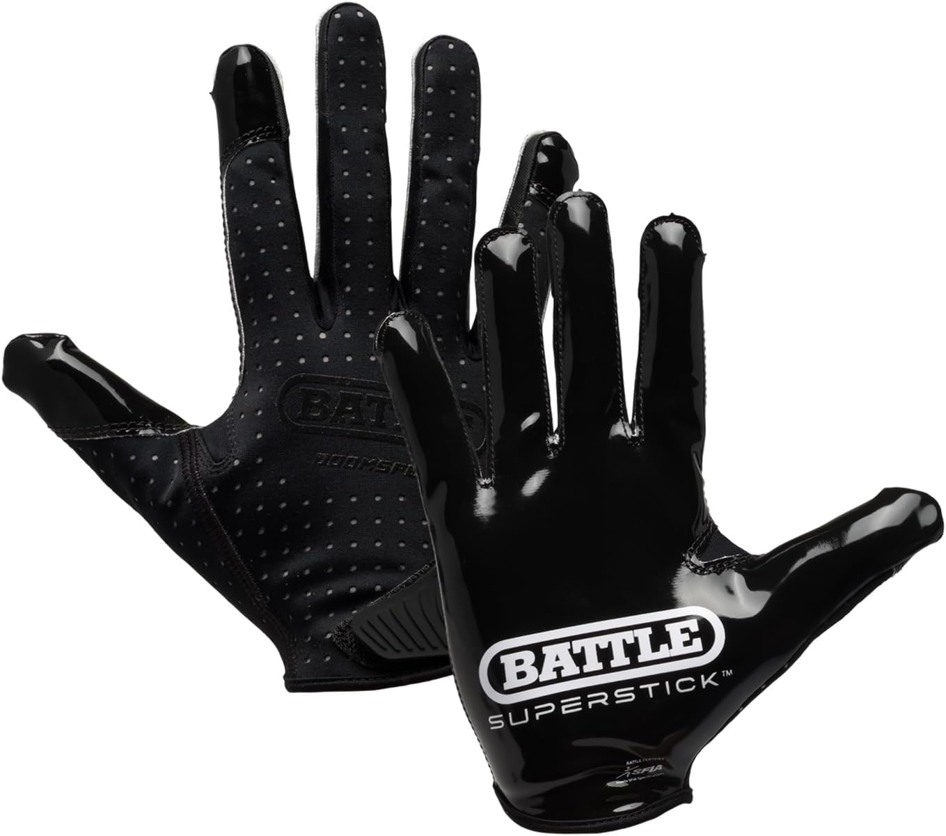 Battle Doom Speed Football Receiver Gloves, Ultra Stick Grip, Compression Fit (Runs Tight – Size Up If Between Sizes), Youth & Adult Football Gloves