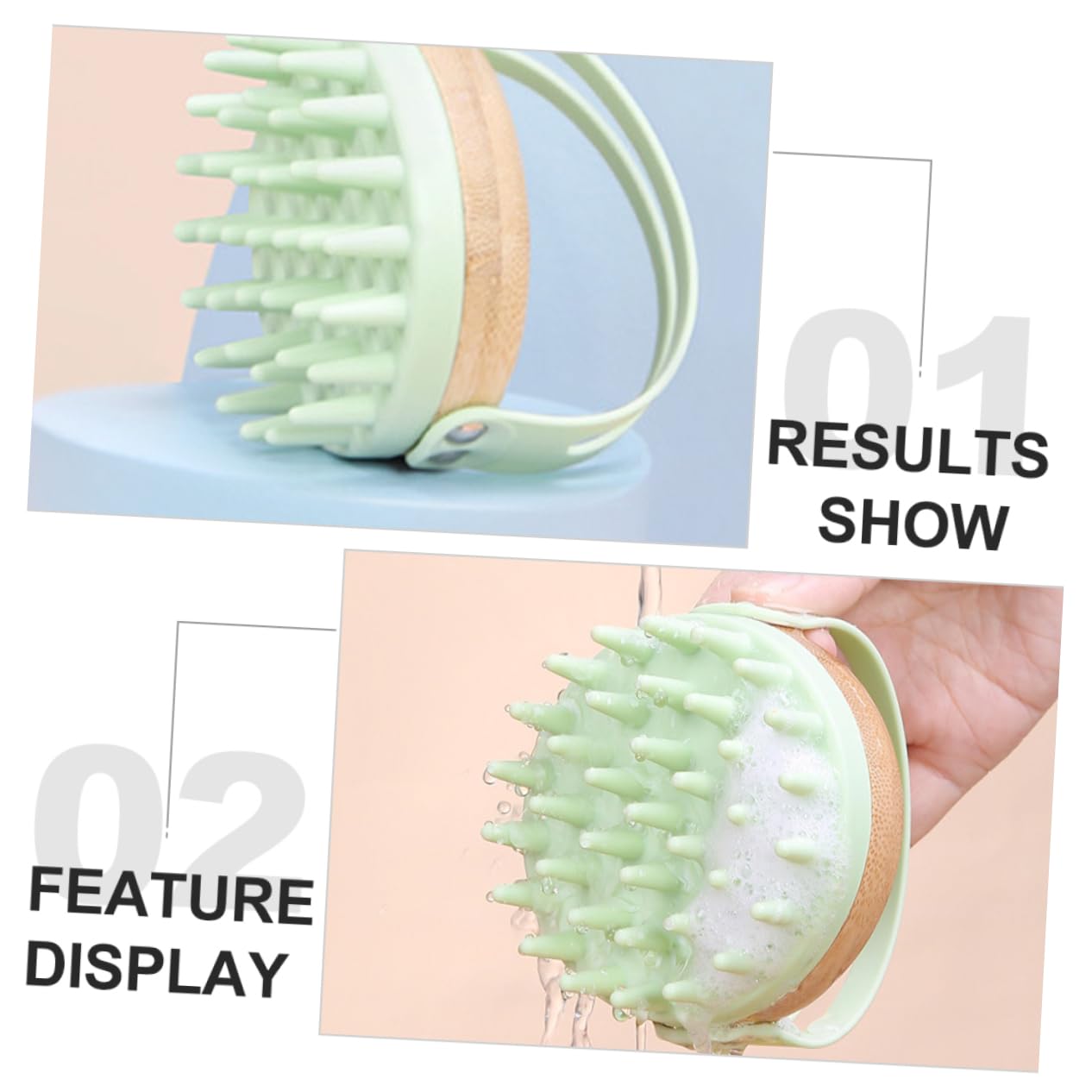 3 Pz Spazzola Per Shampoo Spazzola Per Cuoio Capelluto in Silicone Spazzoloni Siliconici Lavatesta Esfoliante a Antiforfora Commestibile Testa in Silicone Bambù