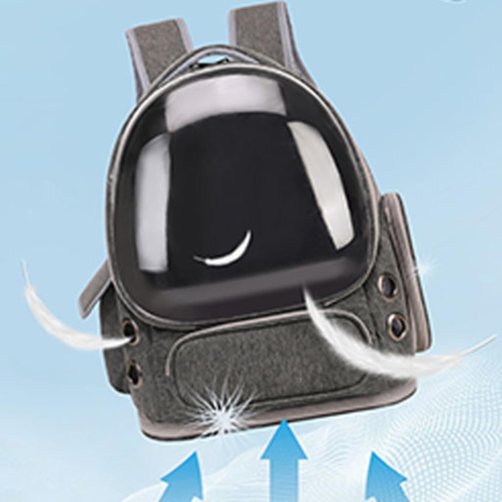 banapoy Katzen-Rucksackträger,Atmungsaktiver Großer Haustier-Rucksack mit Transparentem Fenster für Reisen,Wandern,Spazierengehen,Einkaufen,Auto, Mehrere Lüftungslöcher,Unter 6,8 Kg