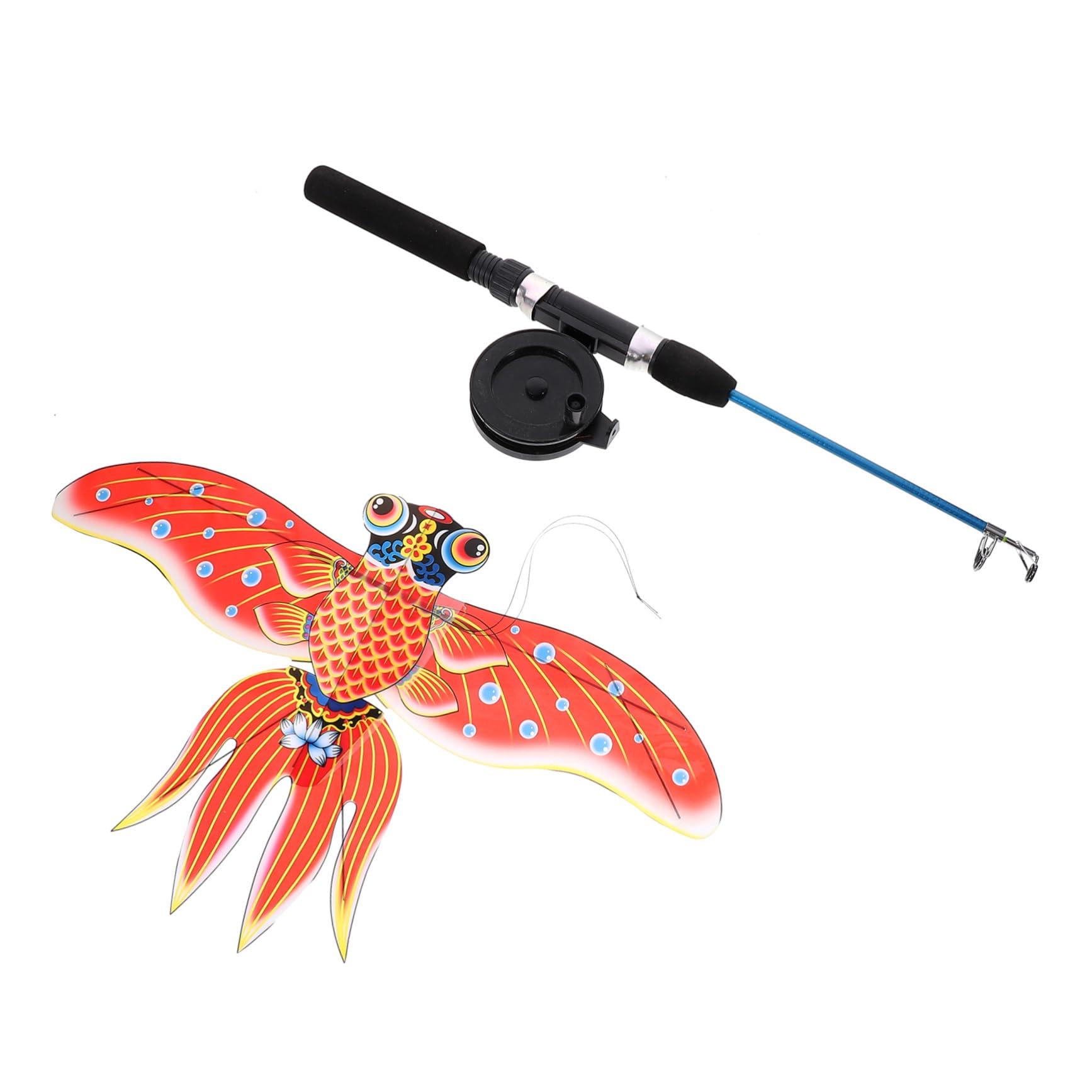 HONMEET Fishing Pole Kite Bright Design Kite Toy for Children Adults Fun Outdoor Activity Easy