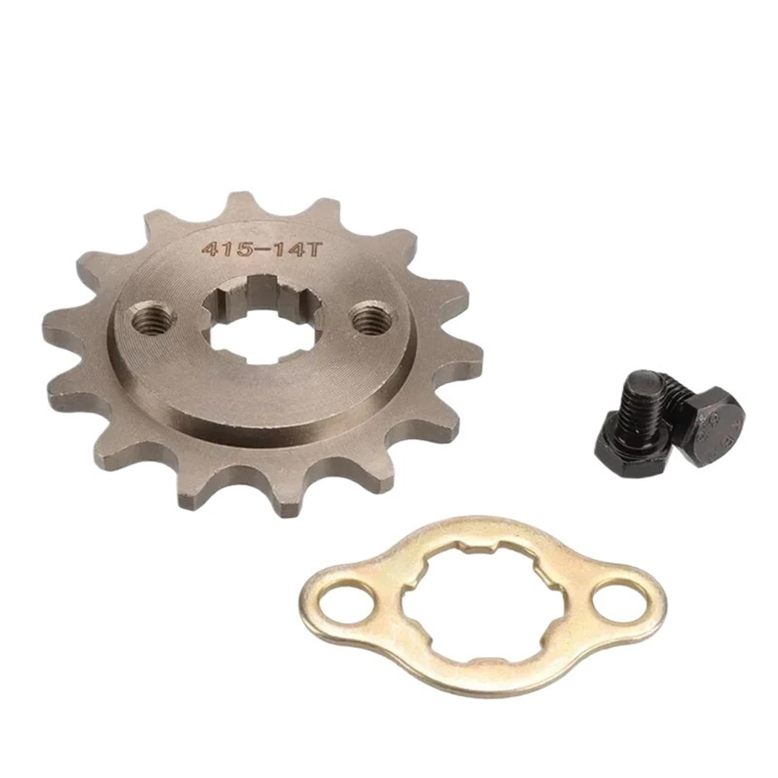 NKURTPC Motorcycle Sprocket Motorcycle Front Engine 415# 17mm-14T 15T 16T 17T Transmission Gear Suitable(415-14t)