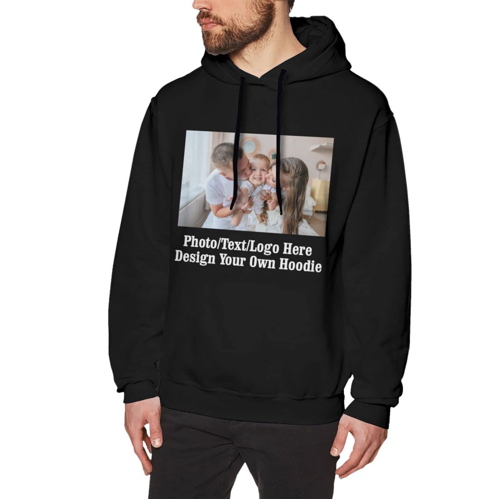Naispandapersonalised Mens Hoodie Add Logo Image Photo Or Text On
