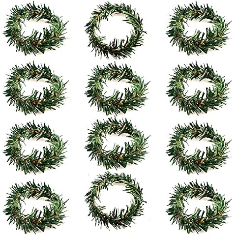 SaktopDeco 12 PCS Christmas Napkin Rings Cover