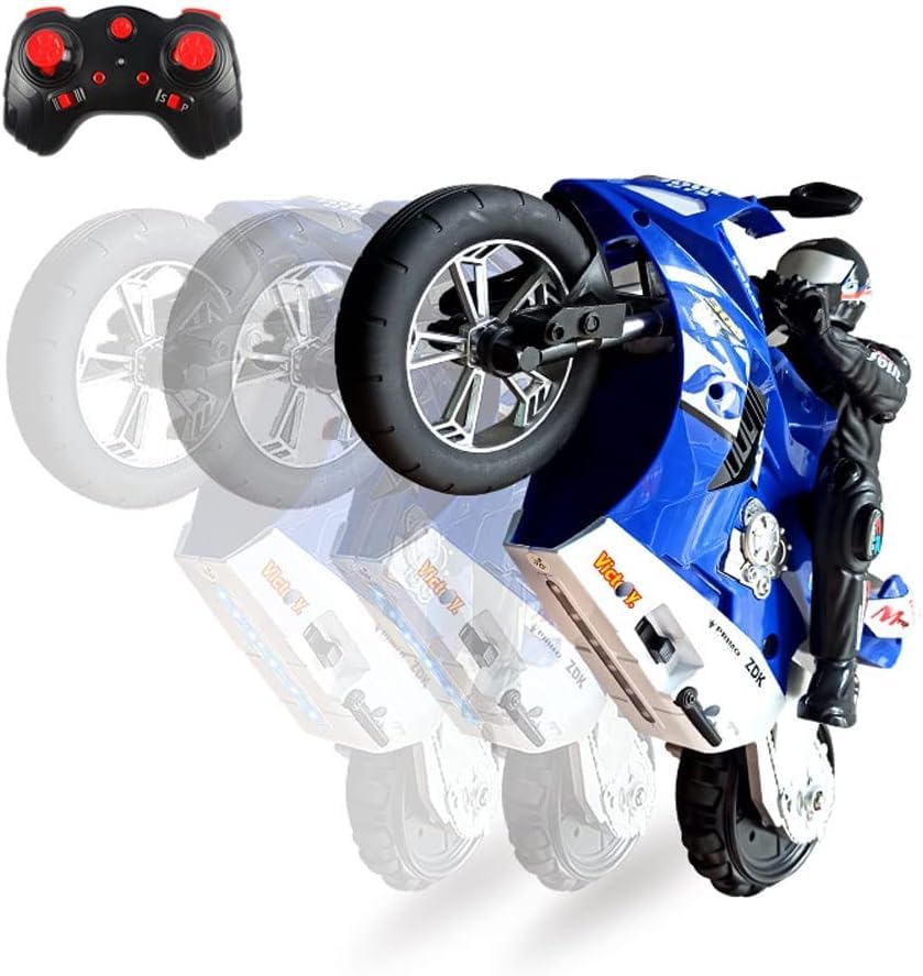 Pihura Remote Control Stunt Motorcycle - 20km/h High-Speed Drift & Rotation, Off-Road One-Wheel RC Bike - Electric Toy Gift for Kids & Adults