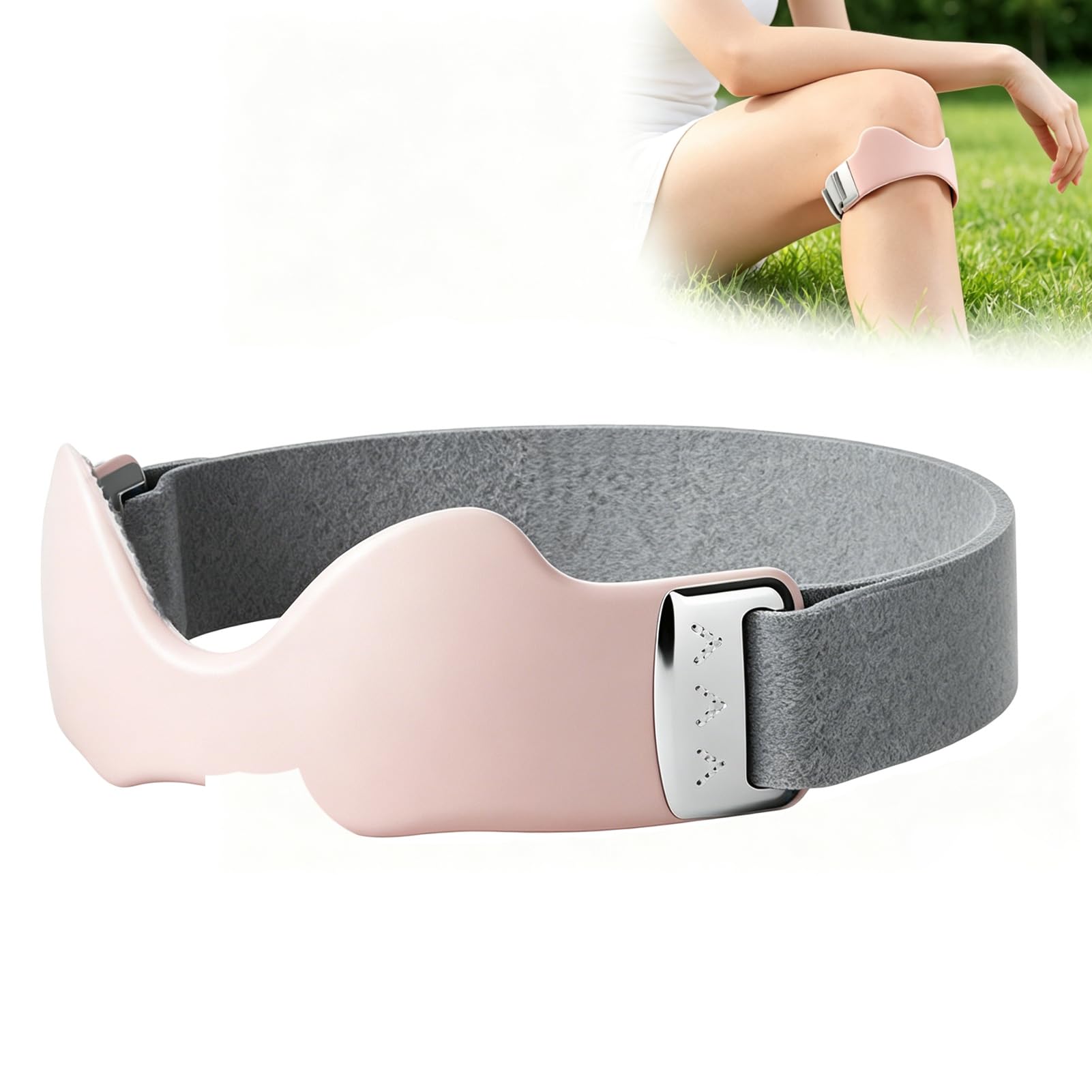 3D Silicone Airbag Patella Knee Strap, Adjustable Non Slip Knee Support Band for Men and Women, Comfortable for Running, Basketball, Squats, Fitness, Gym Training, Outdoor Sports