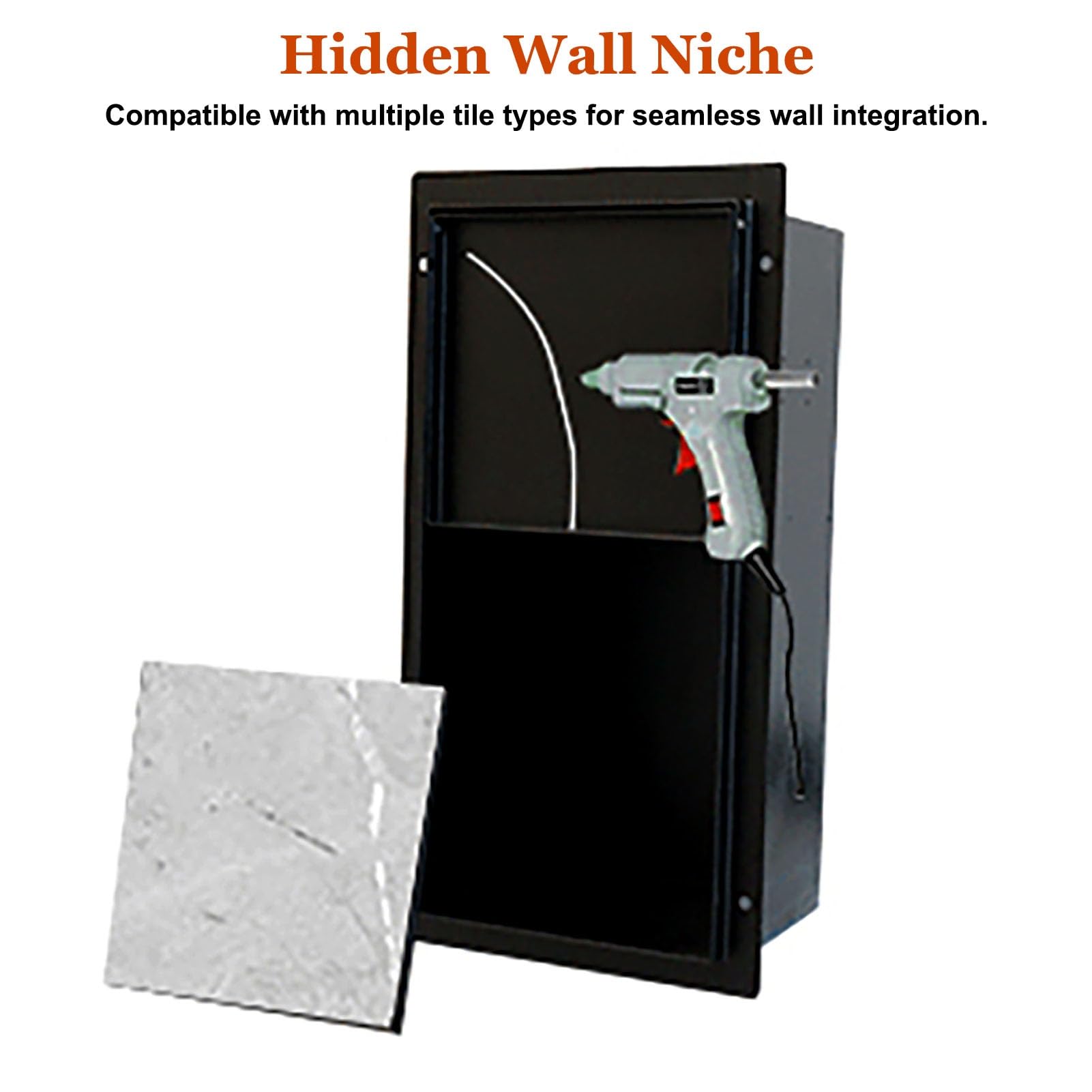 Portarrollos de Papel Higiénico Empotrado Nicho Empotrado para Papel Higiénico con Armario, Nicho de Pared Oculto con Pestillo Táctil, Dispensador de Rollos de Papel Higiénico para Baño.(Silver)