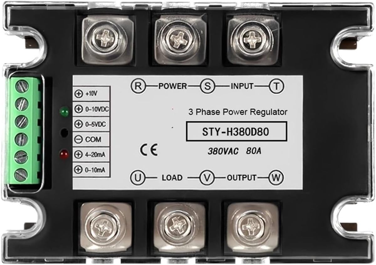 Three Phase Solid State Relay Voltage Regulator Module Power Regulator Thyristor AC380V 25A-400A Fully Isolated Intelligent(10-40A Heat Sink)