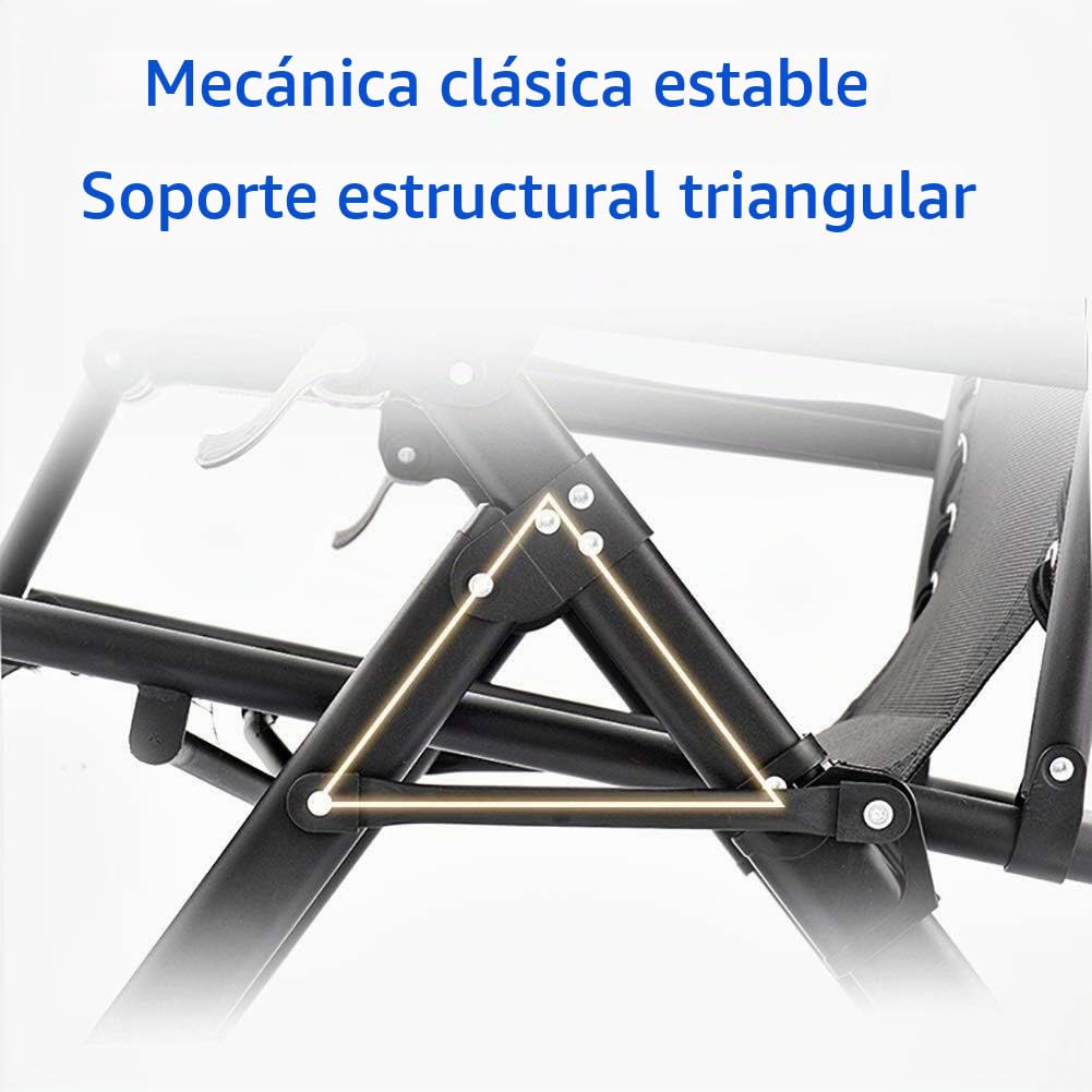 Sillas de Gravedad Cero Sillas extragrandes para Personas de Trabajo Pesado, sillones reclinables de Patio Extra Anchos Tumbona para Tomar el Sol en la Playa, Soporte 440 lbs.