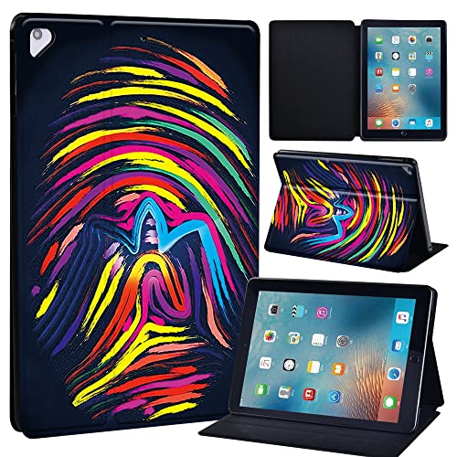 Initial Letter Leather slim lightweight Stand Cover Case for Apple New iPad 9.7 2018 2017(6th Gen
