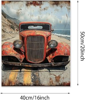 Amazon.com: Fhuyiks Vintage Hot Rod Car Paint by Numbers Kit for