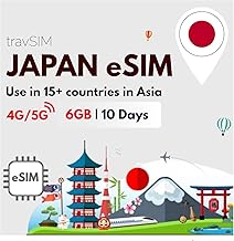 travSIM Japan SIM Card | 6GB Mobile Data | Free Roaming in Free Roaming in South Korea & 15+ Countries in Asia | The Plan on The SIM Card for Japan is Valid for 10 Days.
