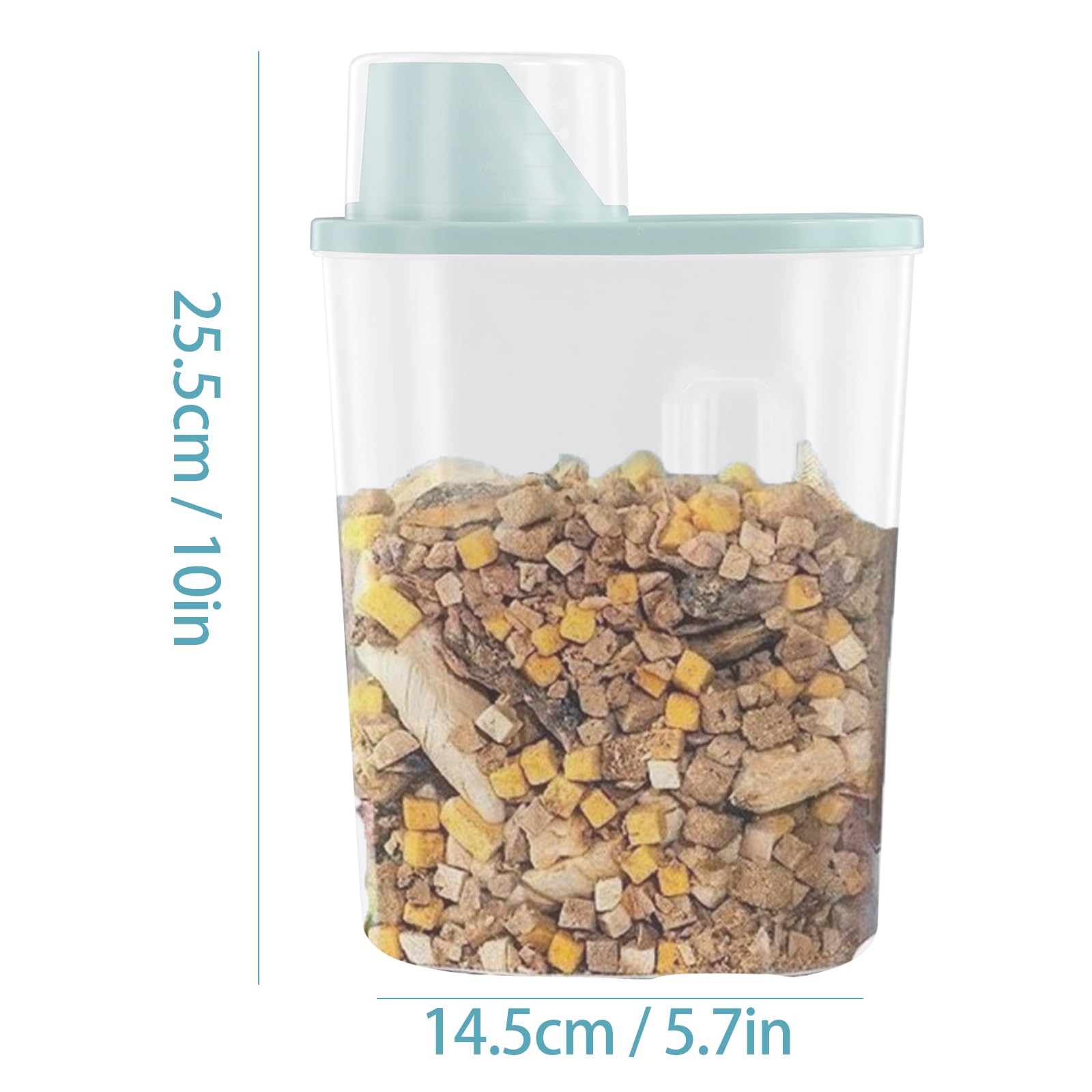 Dokeno 2PCS Contenedor Pienso 2,5 L, Contenedor Comida Perro con Vaso Medidor, Recipientes Herméticos para Comida para Perros, Envase de Plástico, para Cereales, Arroz, Perros, Gatos (26 * 15 * 8cm)