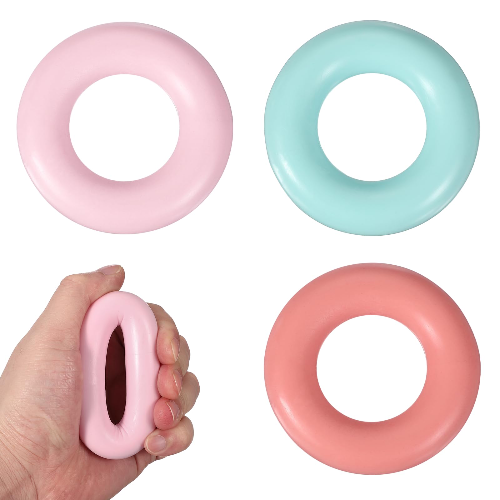 YELARXI Grip Strength Trainer Rings, Portable Hand Grip Strengthener Finger Forearm Strengthener - Fitting for (Athletes/Rock Climbing/Fitness), 2.8" & 10, 20, 30 LB & Assorted Color
