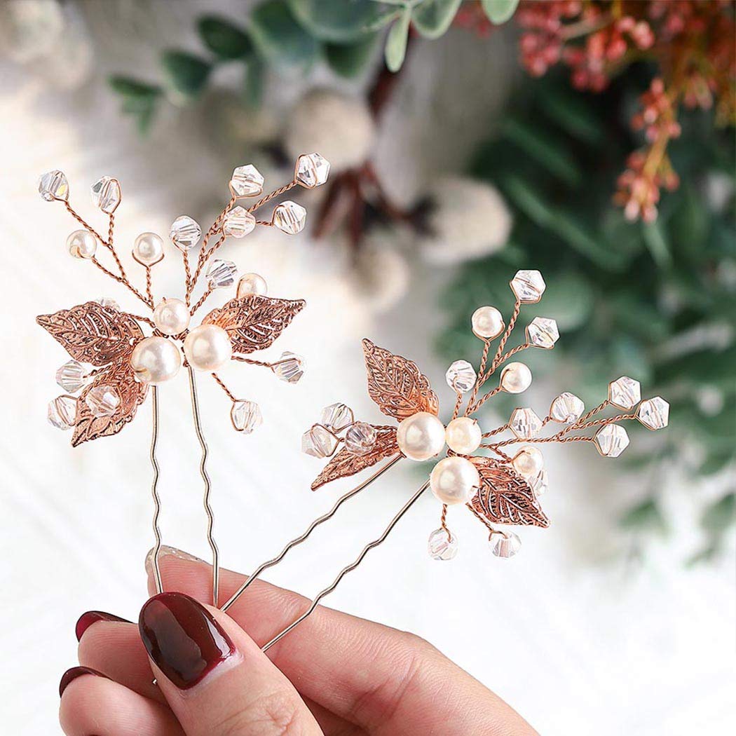 Horquilla De Flor De Novia Con Perlas, Adorno Para El Pelo, Tocado De