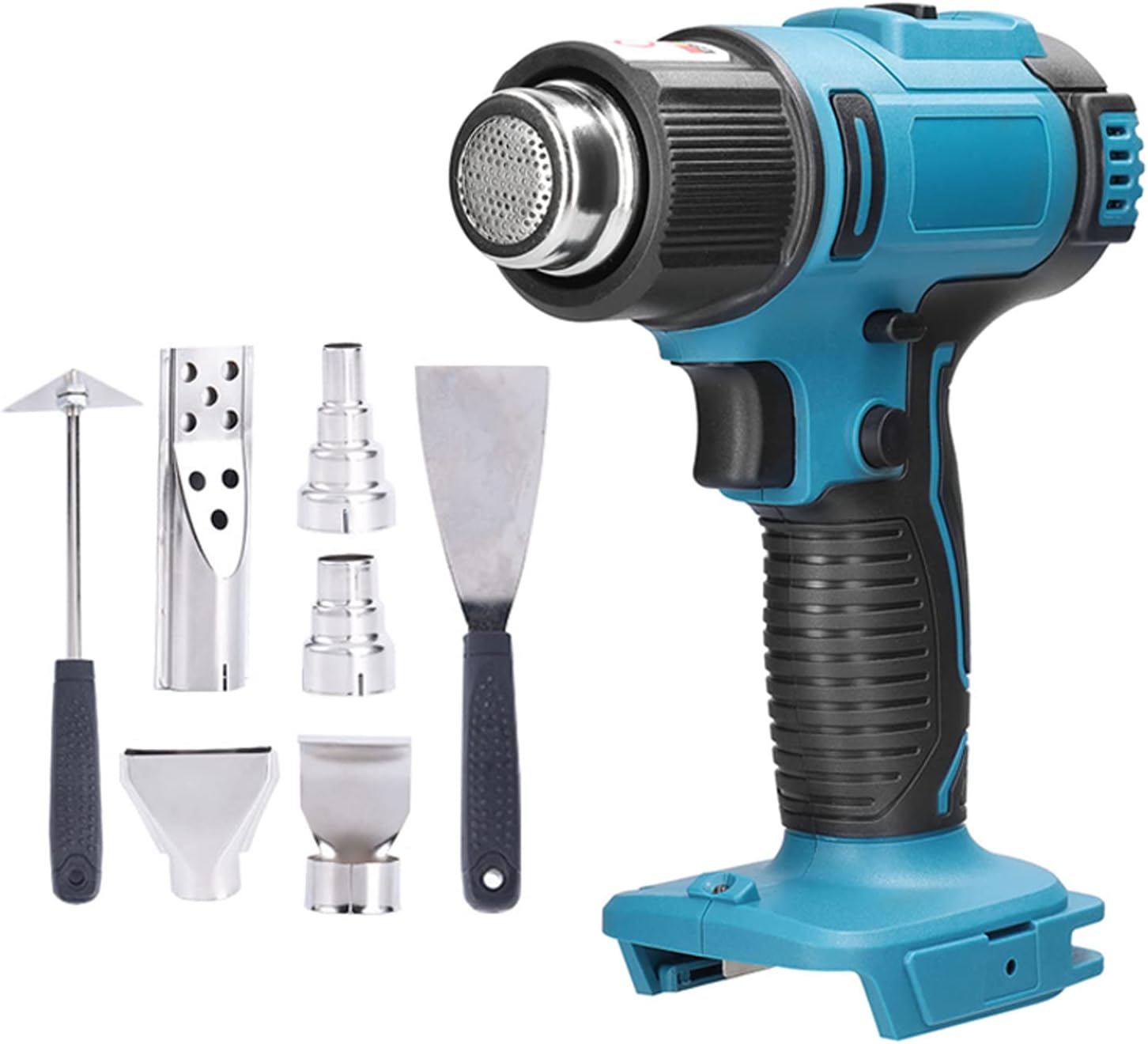 WENJIA Máquina de Aire Caliente de Mano inalámbrica, Equipo de calefacción Recargable de Litio, Temperatura Ajustable, Herramienta eléctrica con 5 boquillas, 2 raspadores, Compatible con