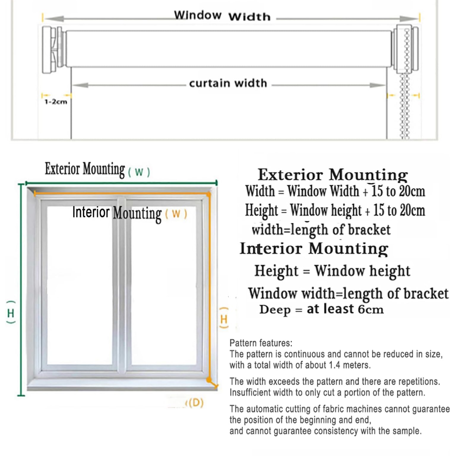 Thermo-Verdunkelungsrollo für Heimbüro, Rollo, gemustert, Schattierungsvorhang, Verdunkelungsvorhang, Fensterrollo mit Beschlägen (120 x 200 cm, Stil F)