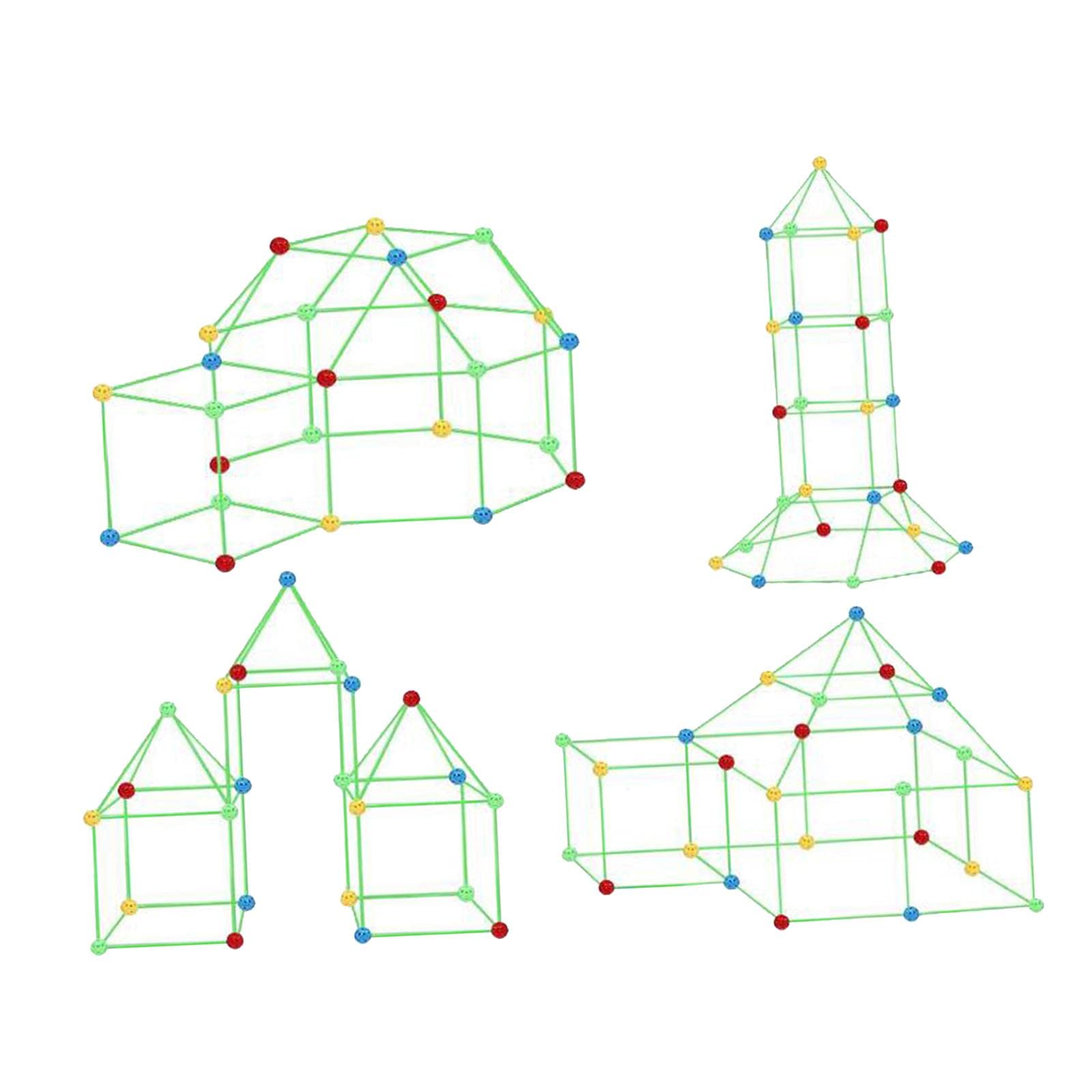 DIY Kids Construction Fort Building Kits Ultimate Hideaway Toy Activity Without Tent|Toys & Hobbies | Models & Kits | Tools, Supplies & Engines|45 Pieces Joint Balls.