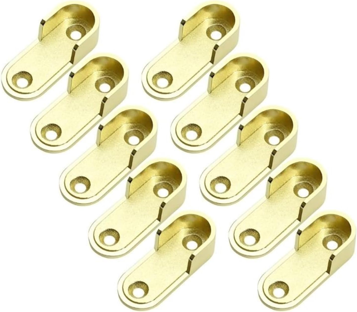 20Pcs Round Tube Wardrobe Rod Socket Brackets Zincs Alloys Oval Shaped Closet Hanger Easy to Installation(Gray)