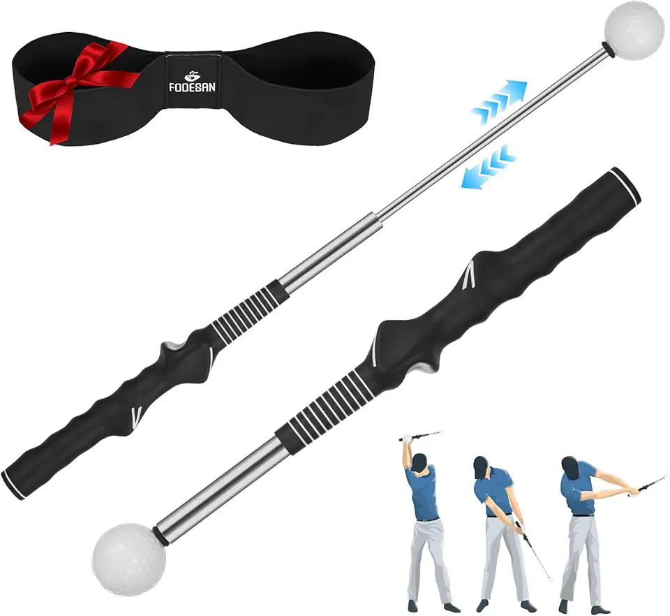 Retractable Golf Swing Trainer – 2025 Golf Gifts with Arm Band,Training Aid for Grip Correction, Swing Click Feedback &amp; Arm Connection,For Right &amp; Left-Handed Golfers,Indoor &amp; Outdoor Practice product image