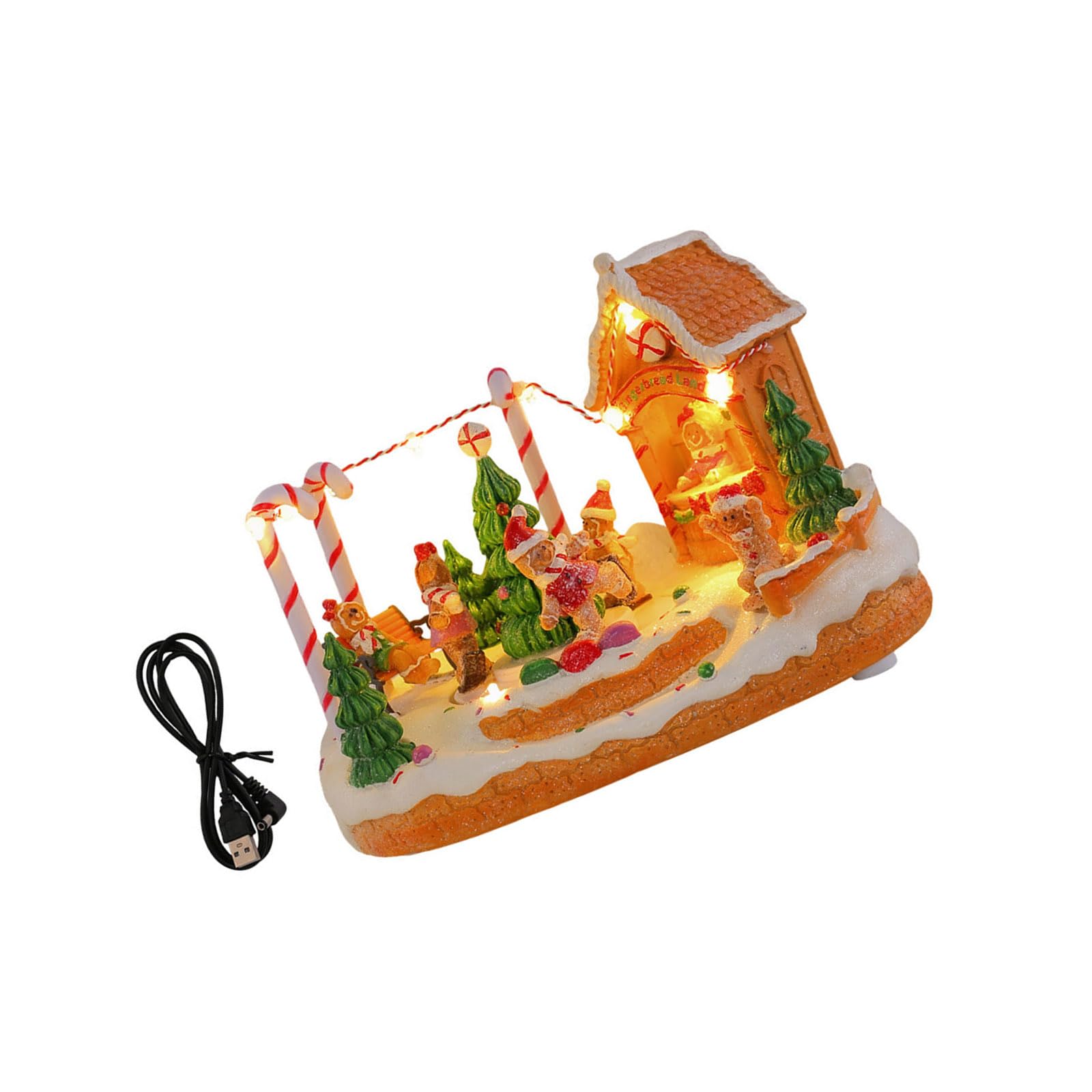 3 Train Christmas House Collection with Music, LED Lighted Animated Village Scenes for Decor Animated Musical Christmas Village Figurines with Rotating Train Musical Decorations Tabletop Ornament