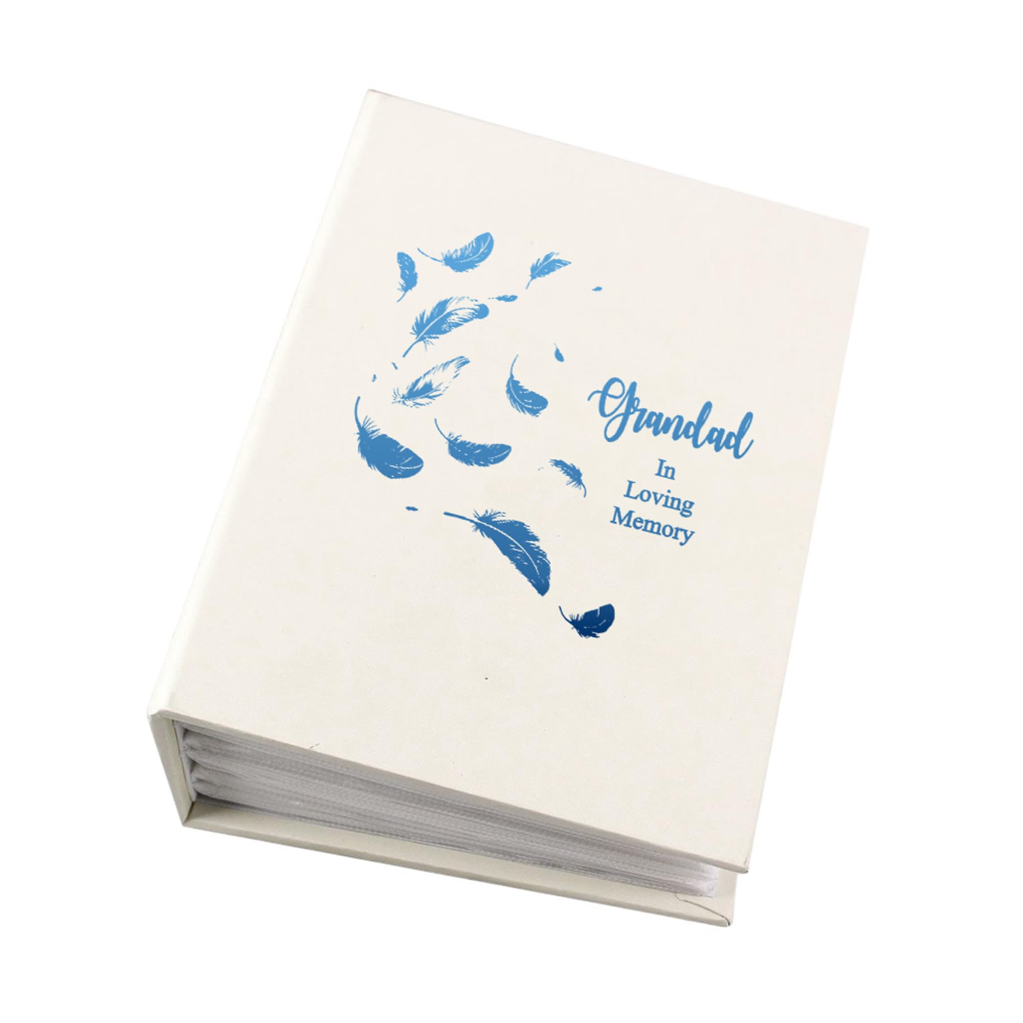Grandad In Loving Memory Feather Memorial Remembrance Photo Album With Sleeves 100 x 6x4 Capacity