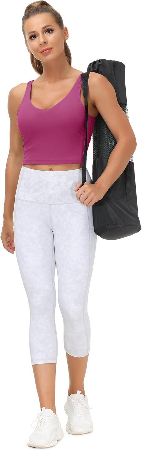 THE GYM PEOPLE Womens' Sports Bra Longline Wirefree Padded with Medium Support - Image 6