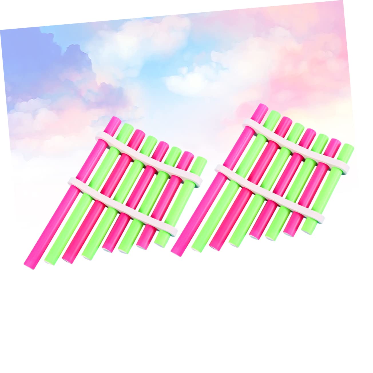Toyvian Lot de 2 flûtes de pan colorées faites maison pour étudiant, science, expérience