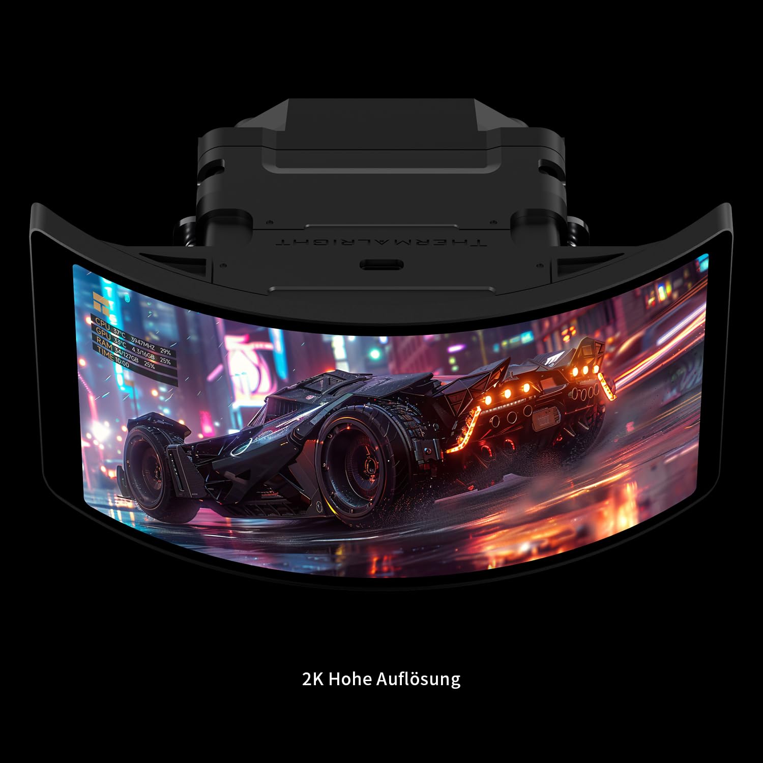 Thermalright Rainbow Vision 360 Turbo ARGB Black Refroidisseur de liquide pour processeur AM5/Intel LGA1851/1700, écran incurvé de 6,67", ventouse magnétique avec une résolution de 2400 x 1080