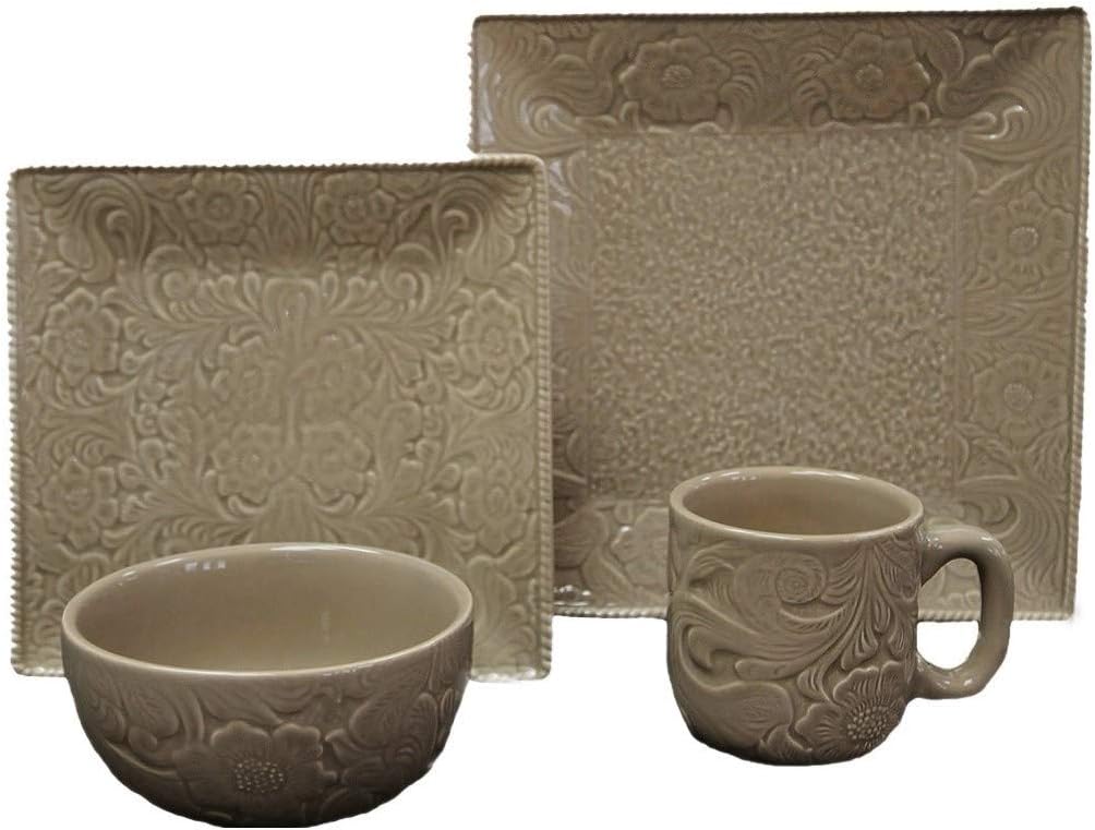 HiEnd Accents Savannah 16 Piece Ceramic Dinnerware Set