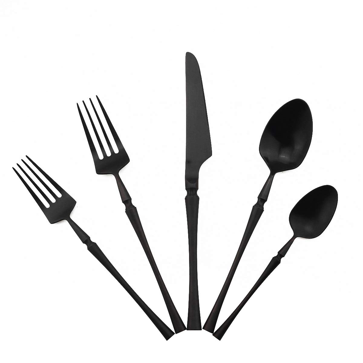 GugridaUnique & Beautiful Flatware Set - 20 Piece Iridescent Silverware Sets | 18/10 Stainless Steel Reusable Cutlery Set | Black Utensils Service For 4 with Dessert Fork, Knife, Spoon, Dinner Fork