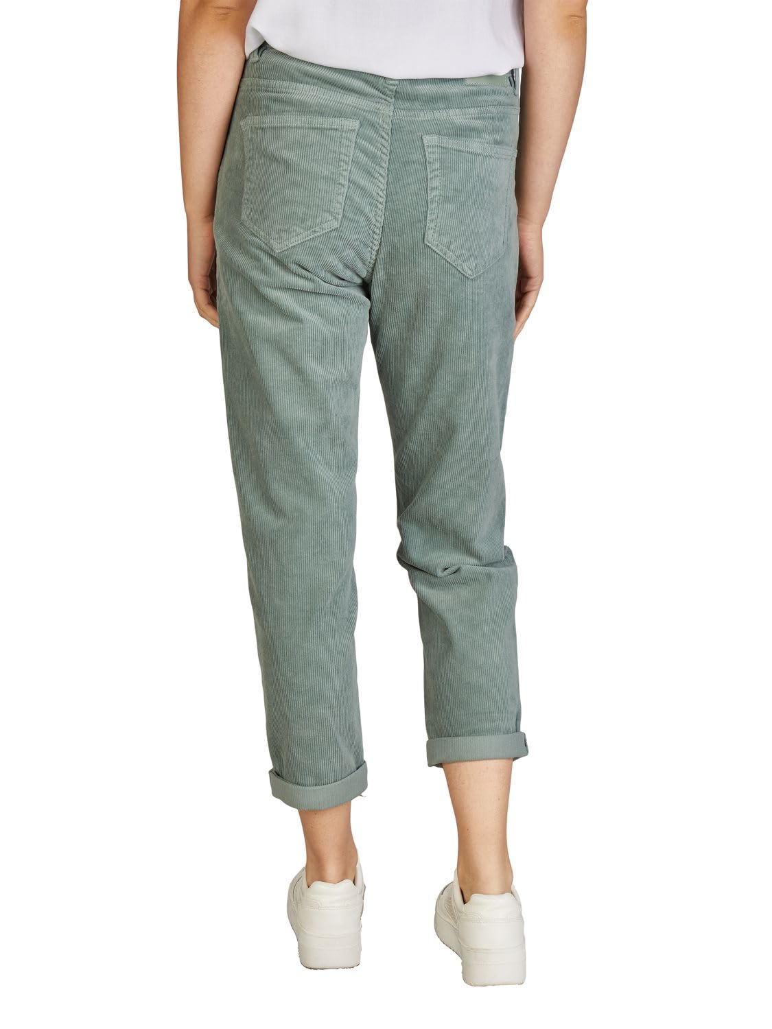 DENIMFY Cordhose Damen Mom Fit High Waist Gerades Bein Stretch DFLisa Cord