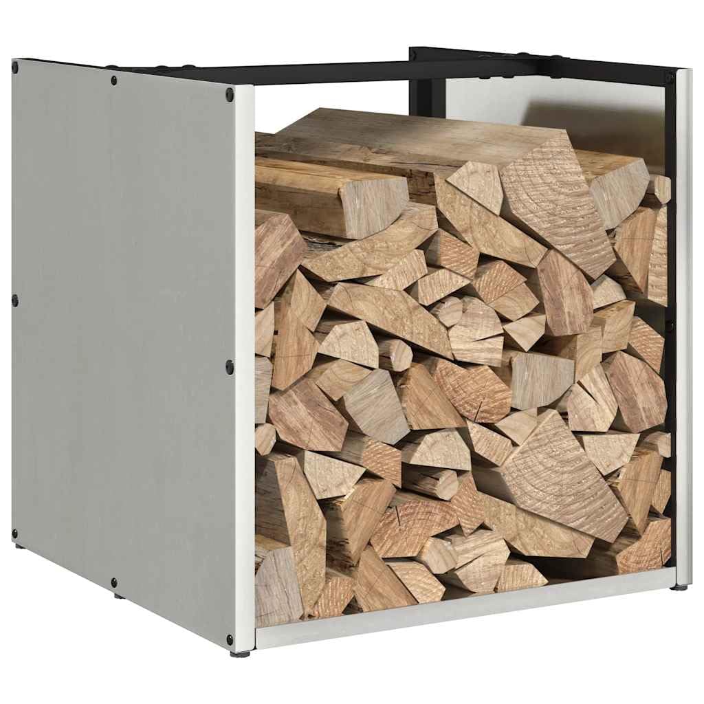 Brennholzregal Edelstahl 40x40x40 cm Kaminholzregal mit großem Fassungsvermögen, korrosionsbeständig, für Innen und Außen, Holzlager für Wohnzimmer, Terrasse, Garten, Ofen, Kamin