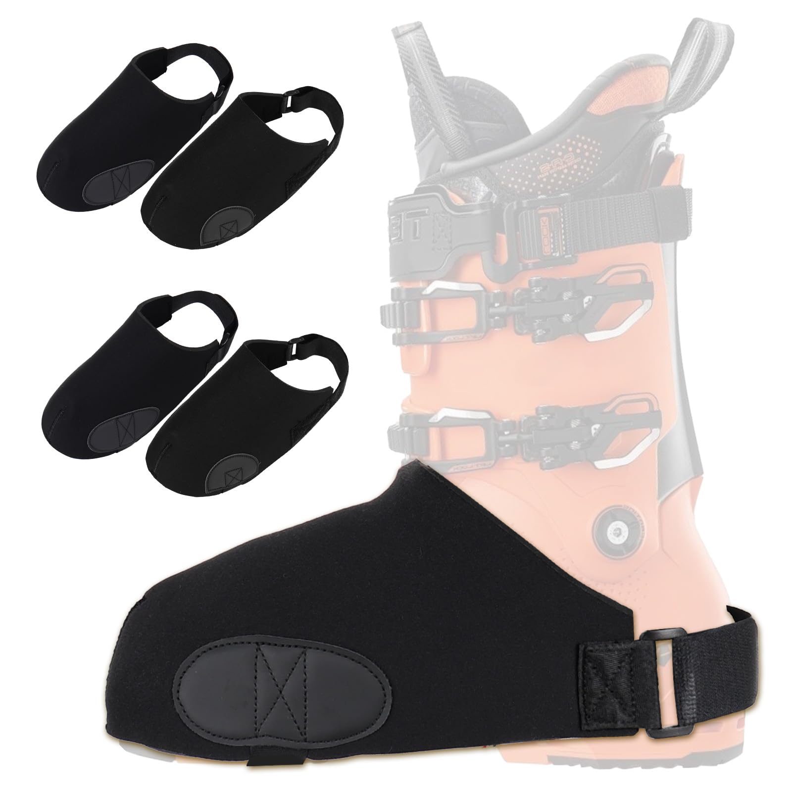Tryly 2 Pairs Ski Boot Covers, Winter Ski Boots Covers for Warmth, Ski Shoe Covers for Snow, Keep Your Feet Dry and Warm for Skiers, Winter Sport
