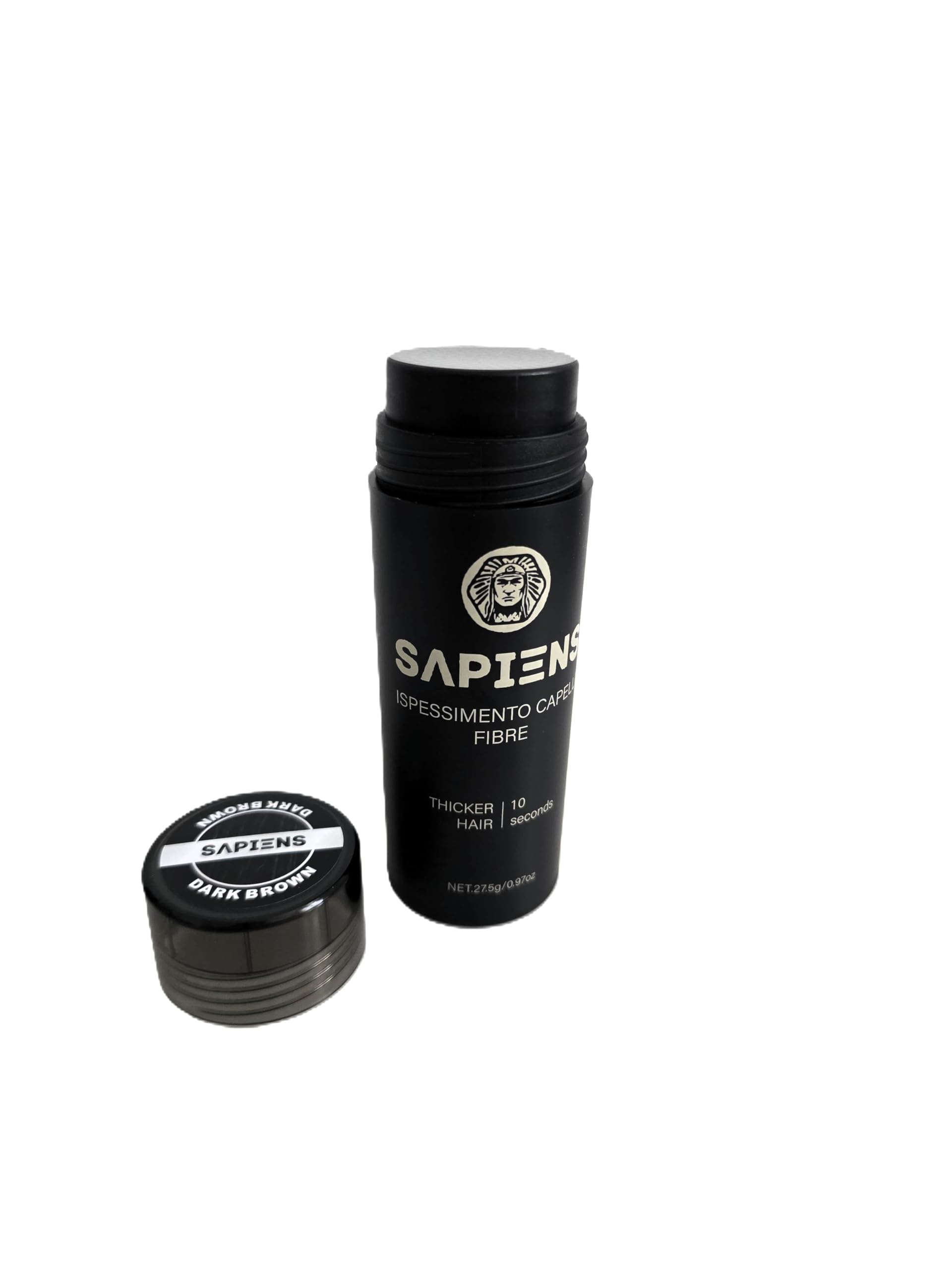 Fibre per Infoltimento Capelli 100% Naturale – Correttore Diradamento Professionale Uomo Donna, Effetto Capelli Più Spessi in secondi, Nasconde Calvizie Alopecia 27,5g (Castano Scuro-Dark Brown)