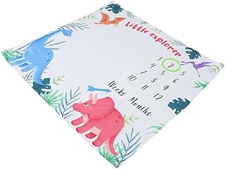 Toddmomy 1 Conjunto De Cobertor Marco Para Recém-Nascidos Cobertor Travessas Para Bebês Cobertor De Lã De Flanela Cobertores Mensais Para Bebês Cobertor Marco Para Bebês Adereços