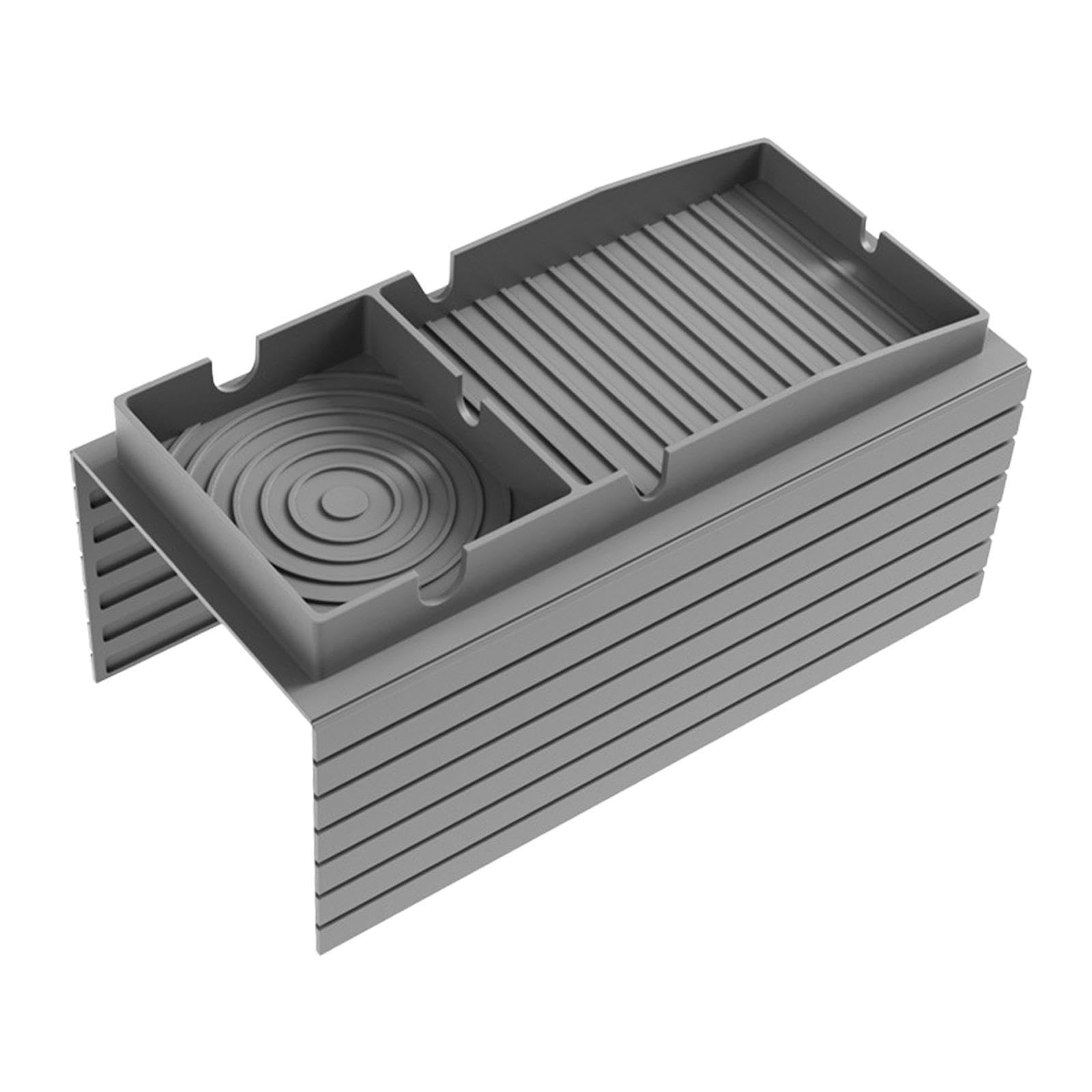 Plateau accoudoir télécommande snacks silicone solide gris pour séjour