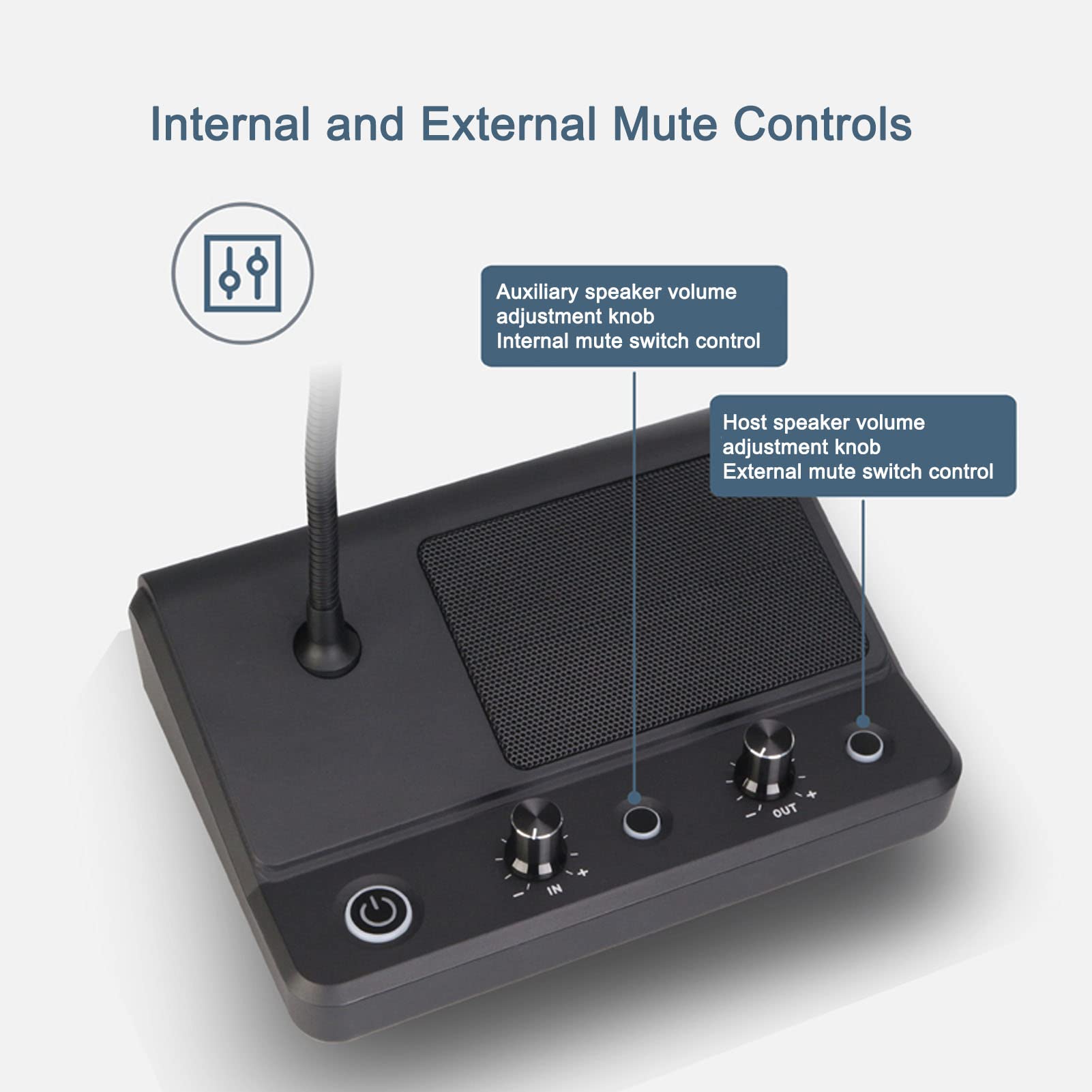 Generic di Microfono a Doppio Modo di Counter Intercom con qualità del Suono Superiore per la Stazione del Treno Bancario 100-240 V, Adatto per la Finestra di Banca (Spina europea)