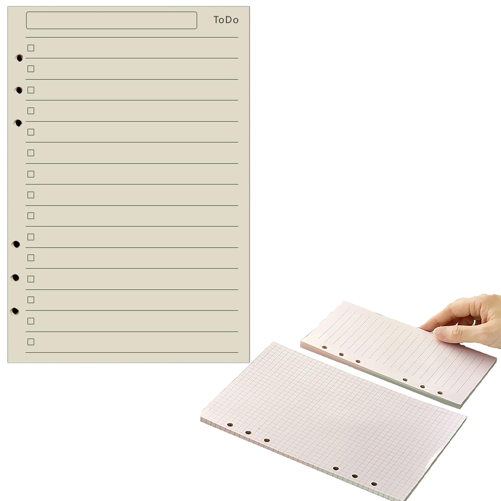 A6 Nachfüllpapier 480 Seiten Liniert - 6-Loch-Loseblatt Für Planer & Notizbücher