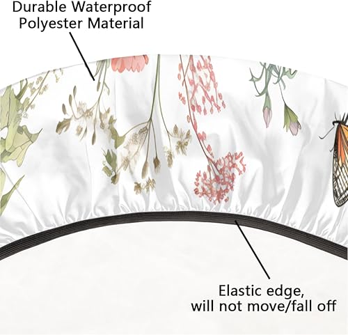 Vista 186 de Cardinal Bird - Mantel redondo ajustable con borde elástico de 36 a 42 pulgadas, mantel redondo elástico, impermeable, lavable, mantel circular