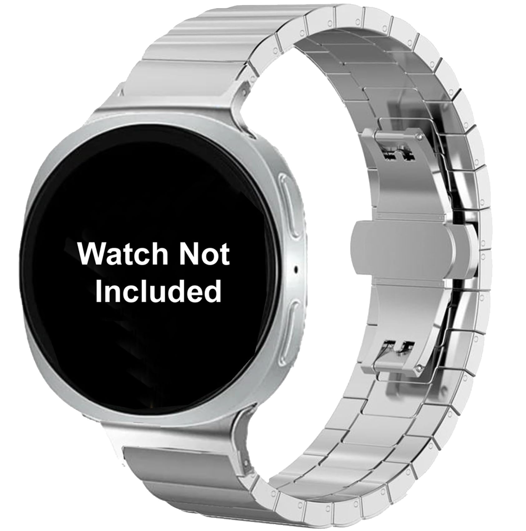 Zitel Band Compatible With Samsung Galaxy Watch 8 40mm / 44mm, Watch 8 Classic 46mm Stainless Steel Classy Elegant Metal Link Bracelet-image-34