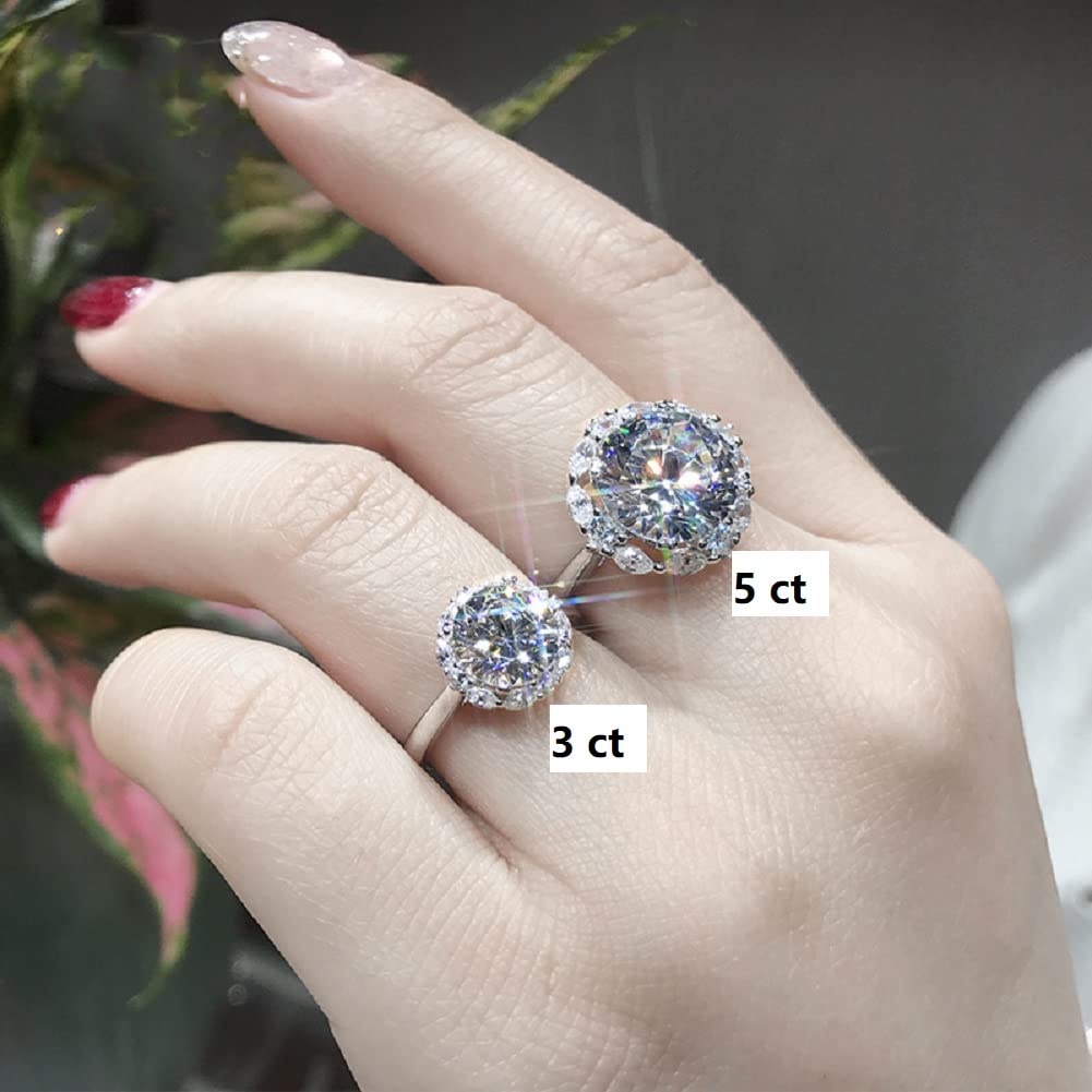 Apertura de 5 Quilates Ocho Corazones y Ocho Flechas Flecha Circonita cúbica AAA Blanca Oro Rosa Piedra Principal Grande Anillos de Boda de Compromiso de cóctel Oro de 14 Quilates Anillos de halo de