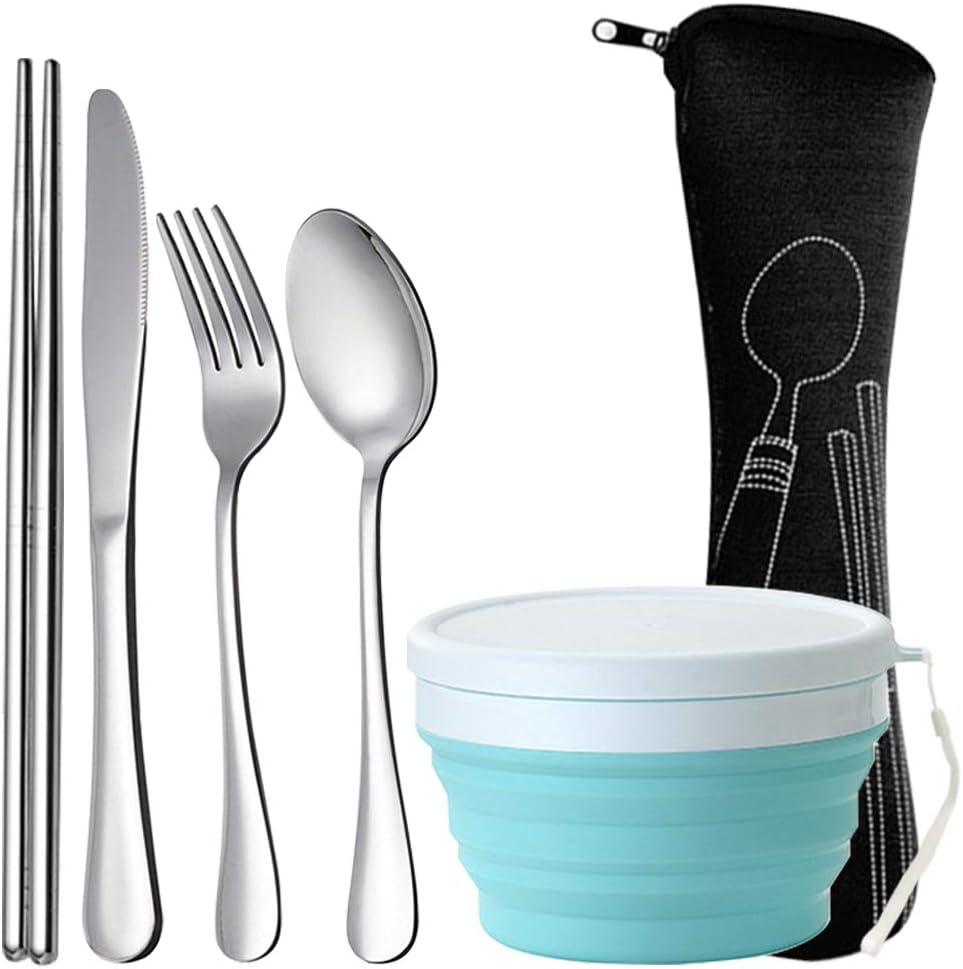 set di cucchiai per coltelli a forchetta portatili con custodia