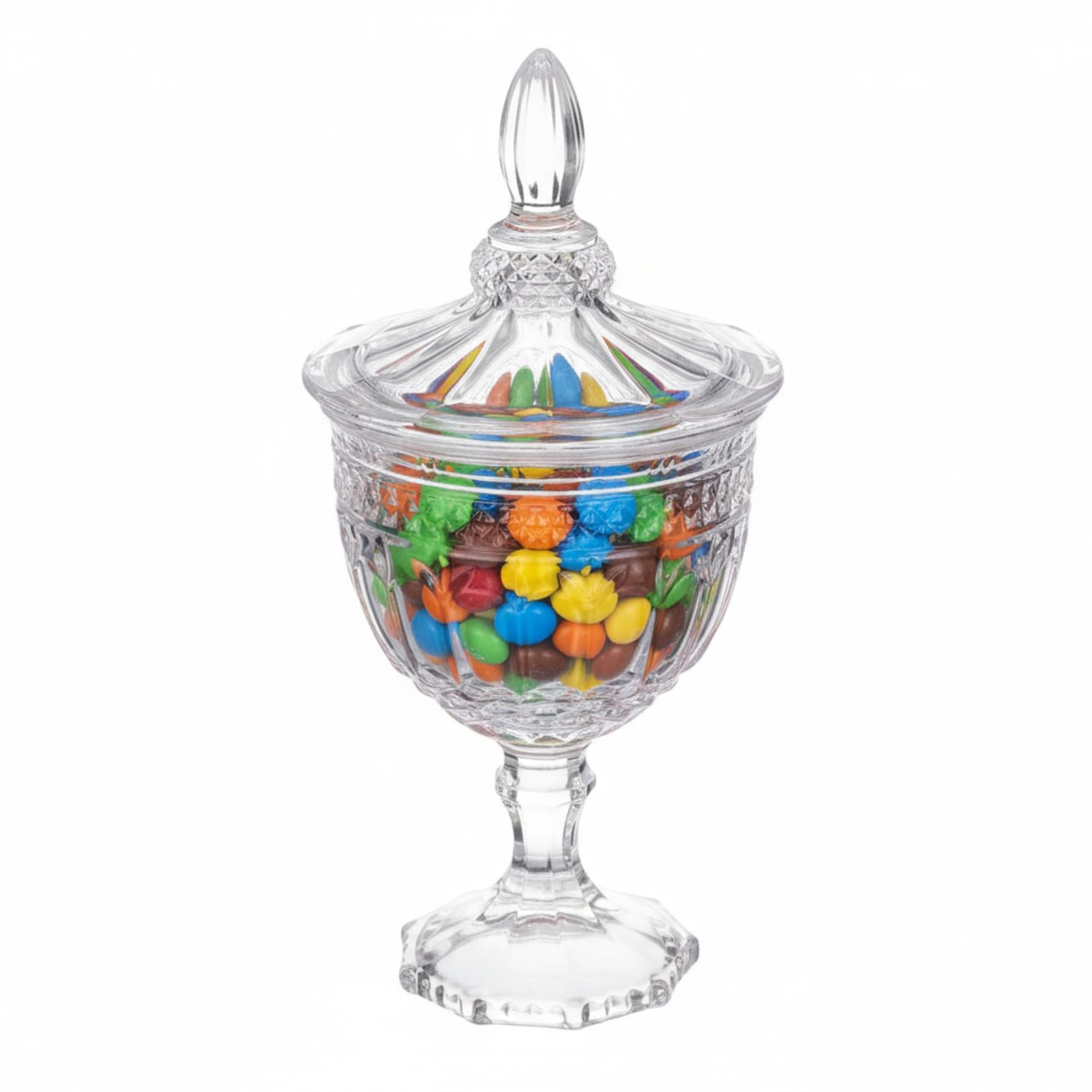 Hemoton Crystal Clear Candy Jar with Lid Glass Apothecary Jars Containers Decorative Candy Beads Cookies Cotton Cereal Storage Holder for Bathroom Kitchen Living Room