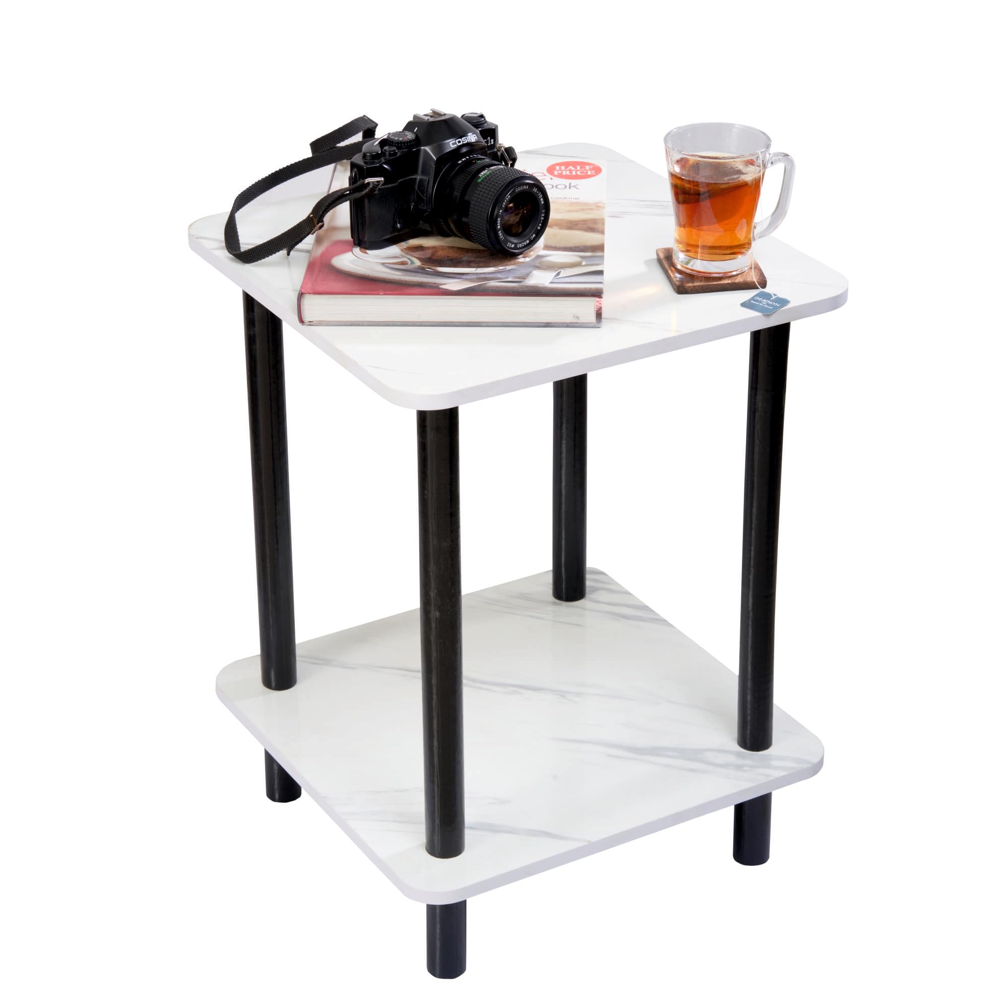 TARKAN Small Modern Wooden End Table for Living Room, Home, Office - Easy Assembly, White (40cm, Round) (B0CXP6XFVP) Amazon Price History, Amazon Price Tracker