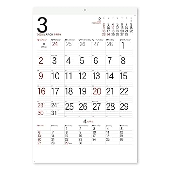 Amazon | 新日本カレンダー 2025年 カレンダー 壁掛け シンプル