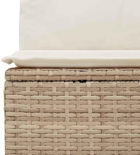 Miniatura 5 de Modern Garden Sofa Set with UV-Resistant Poly Rattan and Steel Frame, Beige Outdoor Furniture for Patio Terrace Balcony, Compact Two-Seater Design