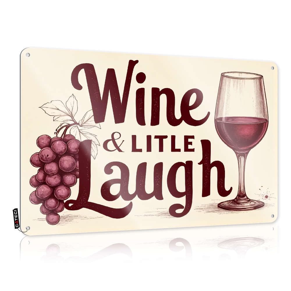 Funny Signs For Home Decor Wine And Little Laugh. Tin Sign Man Cave Funny Signs Funny House Decor(30X40CM)