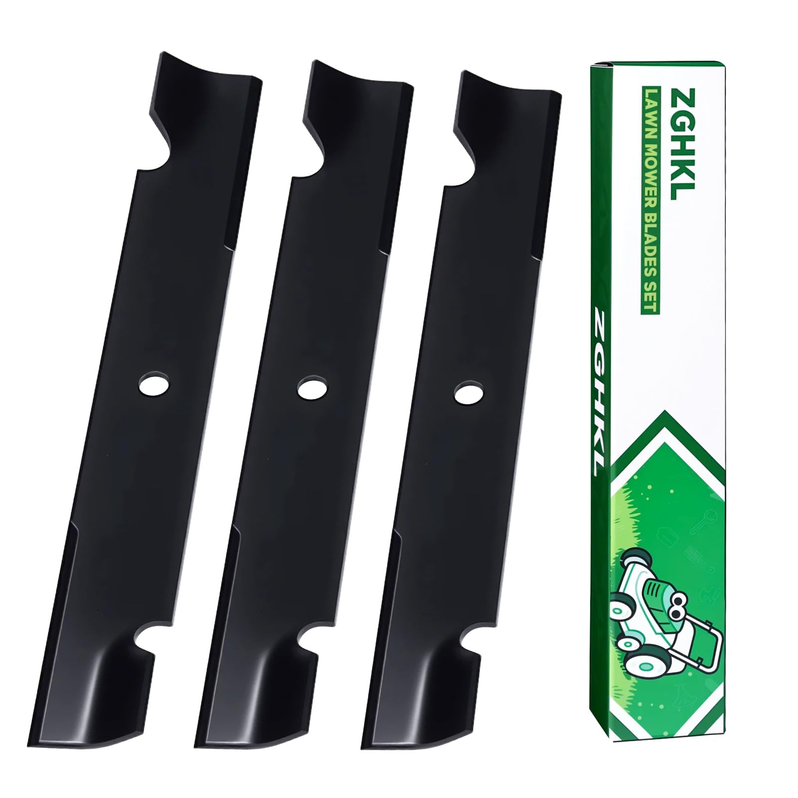 ZGHKL 038-0005-00 Lawn Mower Blades Mulching High Lift Blades for Bad Boy 54 Inch Deck Replacement for MZ Magnum Rambler ZT CZT Elite Outlaw 038-0001-00 3Pack โ image 1