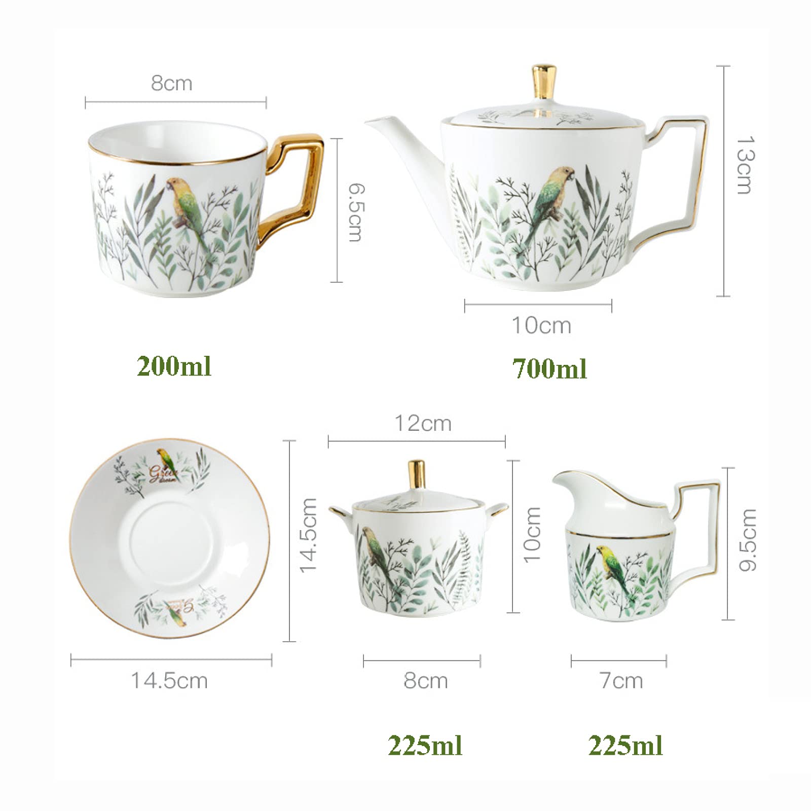 Porcelanowy zestaw do herbaty - elegancki chiński zestaw filiżanek do kawy i spodków ze stojakiem ekspozycyjnym dla luksusowego doświadczenia herbaty